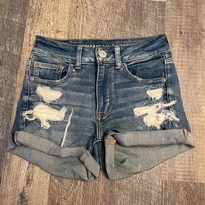 American Eagle dark wash denim shorts